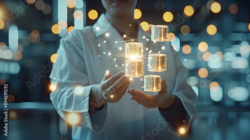 This photo is of a detailed shot of the hands of a virtual nurse avatar as they adjust a patient's medication dosage according to their medical condition.
