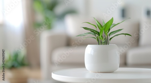 Potted Plant On Coffee Table