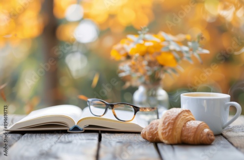 Autumn Morning Coffee and Book