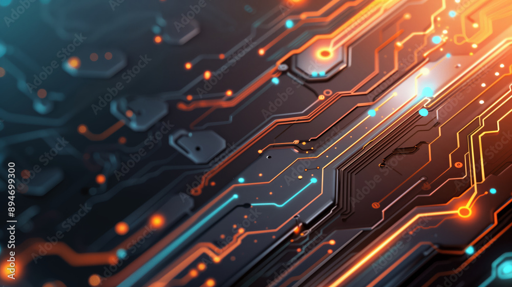 Abstract circuit board design with glowing lines and vibrant colors, showcasing modern technology and digital innovation. Abstract circuit board design with glowing lines and vibrant colors, showcasing modern technology and digital innovation.