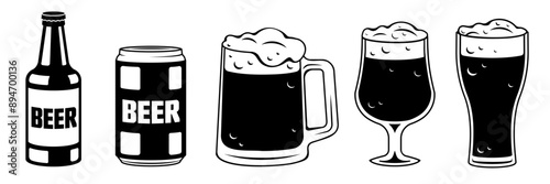 Beer vector. Beer illustration silhouette.