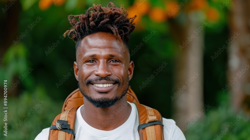 A Handsome Fashion African American Man, Walking Down The Street In Stylish Attire, Including A White Shirt A Handsome Fashion African American Man, Walking Down The Street In Stylish Attire, Including A White Shirt