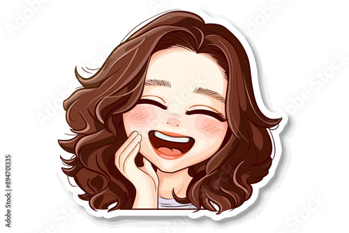 Contagious Laughter: Anime Girl's Joyful Expression