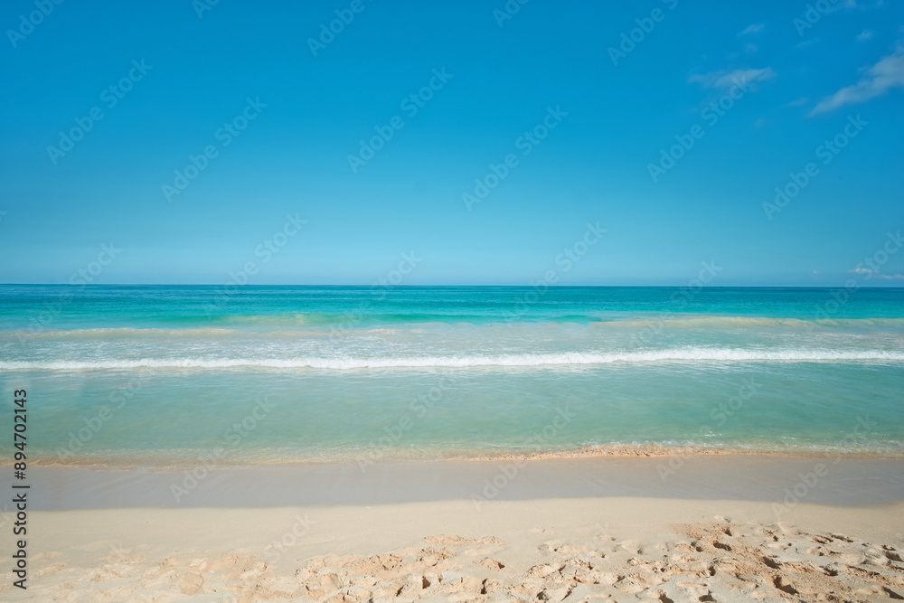 Beach, nature and water waves in shoreline, sustainable vacation and Hawaii destination or travel holiday. Summer, tranquil and outdoor in calm Pacific Ocean, coastline and blue sky background Beach, nature and water waves in shoreline, sustainable vacation and Hawaii destination or travel holiday. Summer, tranquil and outdoor in calm Pacific Ocean, coastline and blue sky background