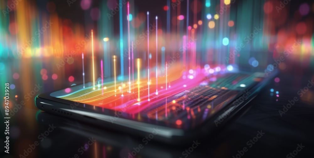 Smartphone Displaying Data Graph