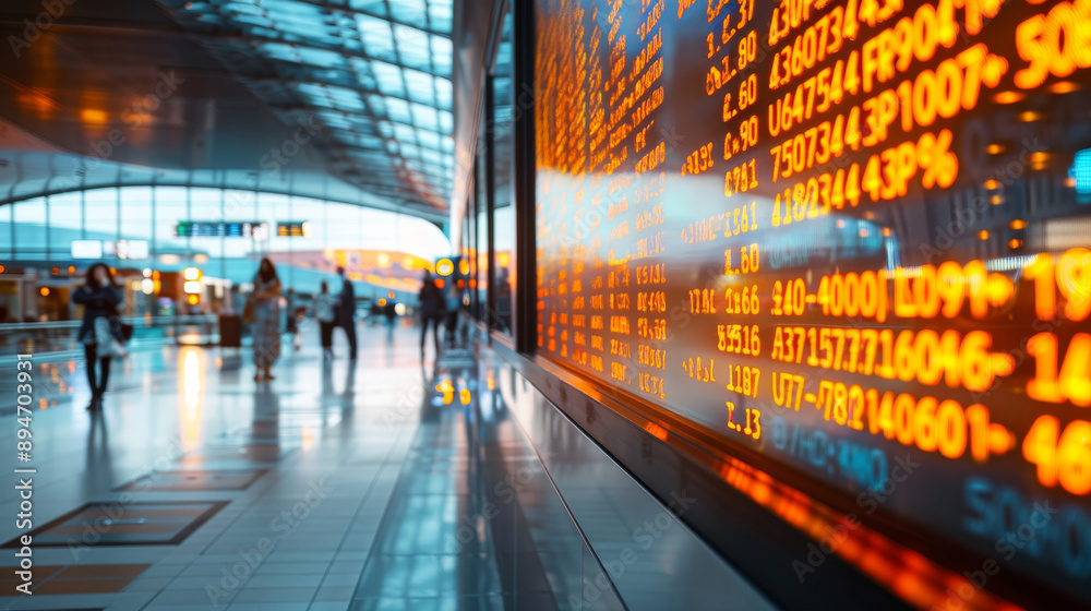 Modern Airport Terminal with Digital Flight Information Display Modern Airport Terminal with Digital Flight Information Display