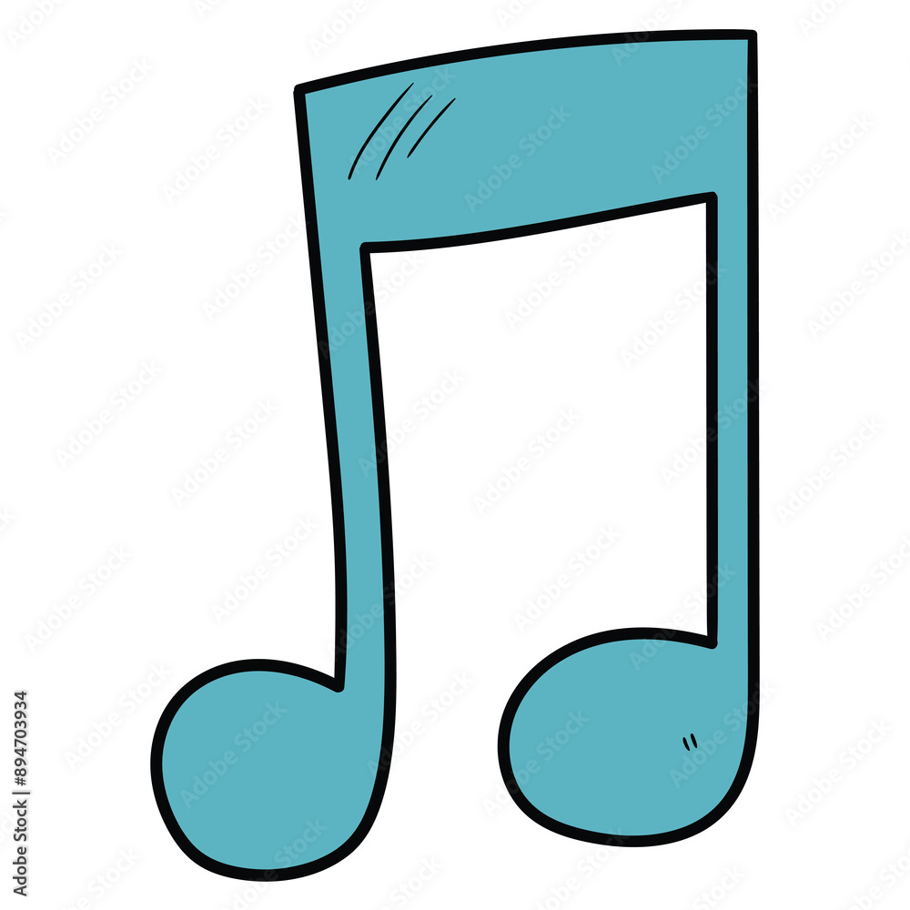 Hand drawn cartoon melody symbol on white background. Hand drawn cartoon melody symbol on white background.