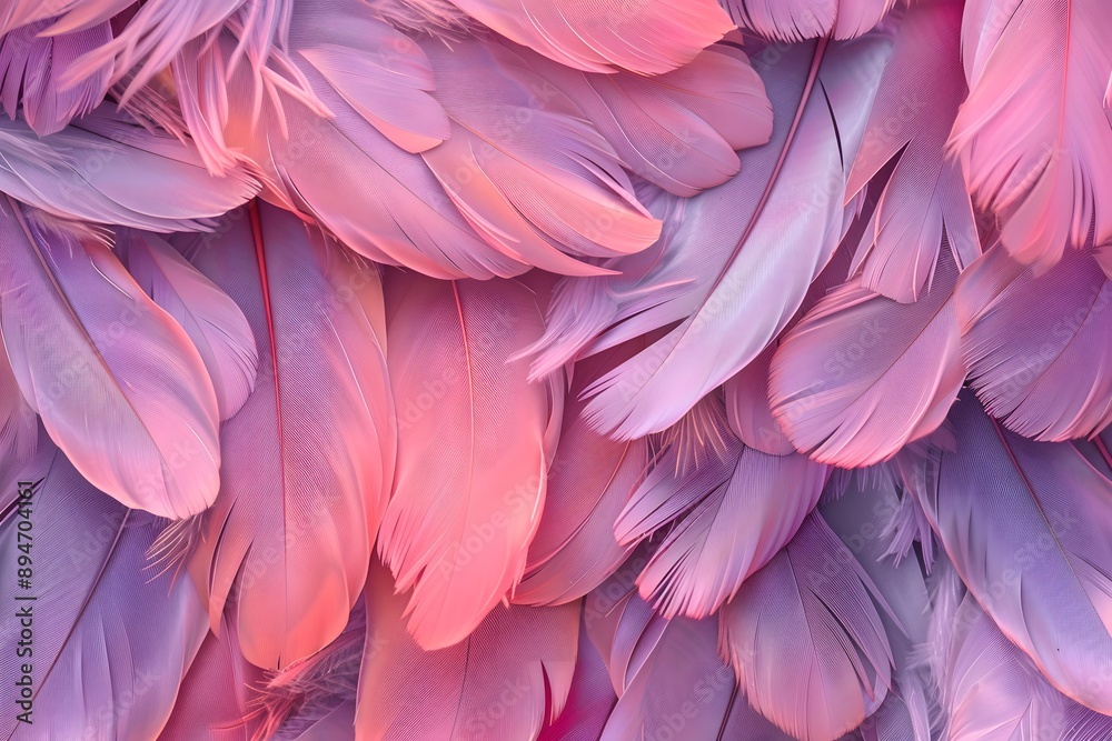 Naklejka premium Plumage in Pink and Purple A Textured Fantasy