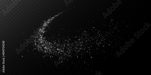 Sparks of dust and stars shine with special light. Vector sparks on transparent dark background. Christmas light effect. Sparkling particles of magic dust.	