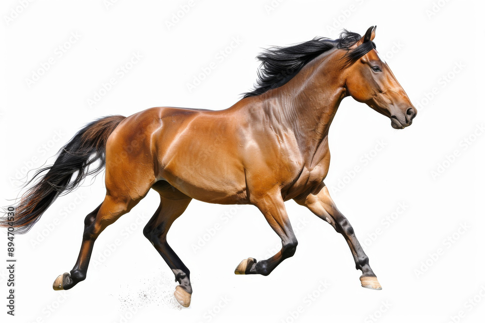 Horse in motion. Isolated on white background. Gallop Horse in motion. Isolated on white background. Gallop