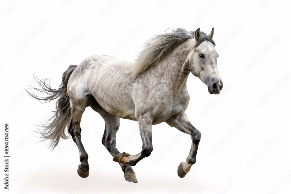 Obraz premium Horse in motion. Isolated on white background. Gallop