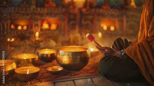 Tibetan Sound Healing with Large Golden Singing Bowl