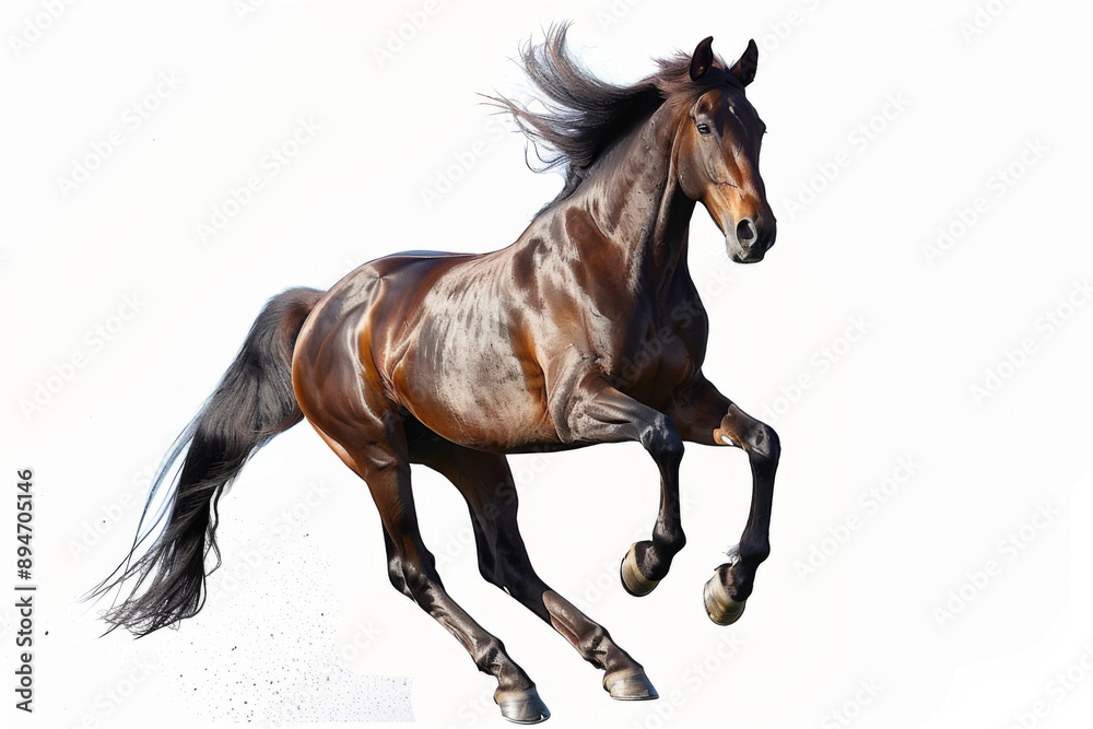 Horse in motion. Isolated on white background. Gallop Horse in motion. Isolated on white background. Gallop