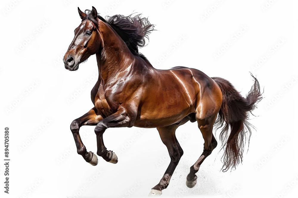 Horse in motion. Isolated on white background. Gallop Horse in motion. Isolated on white background. Gallop