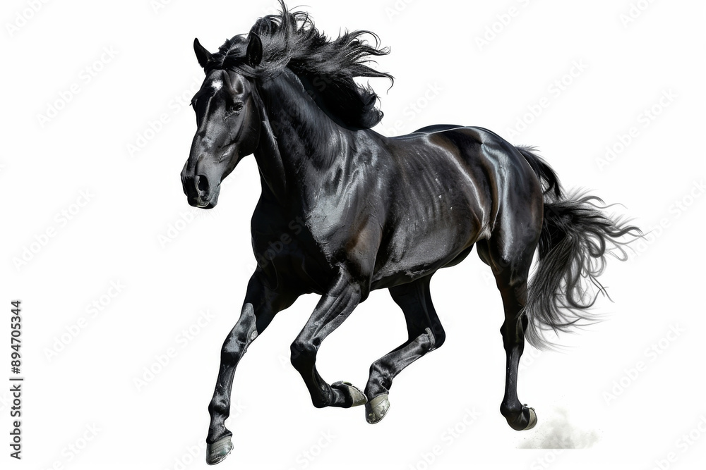 Horse in motion. Isolated on white background. Gallop Horse in motion. Isolated on white background. Gallop