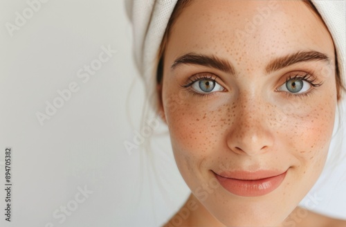 Woman With Freckles Smiling