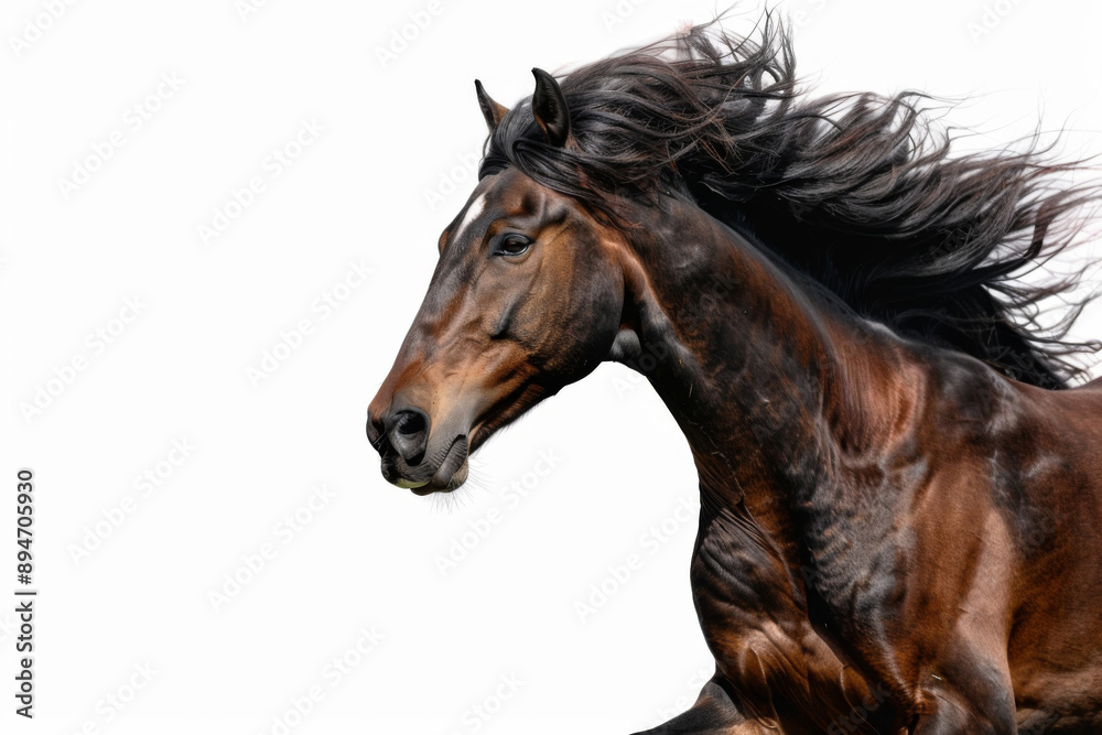 Horse in motion. Isolated on white background. Gallop Horse in motion. Isolated on white background. Gallop