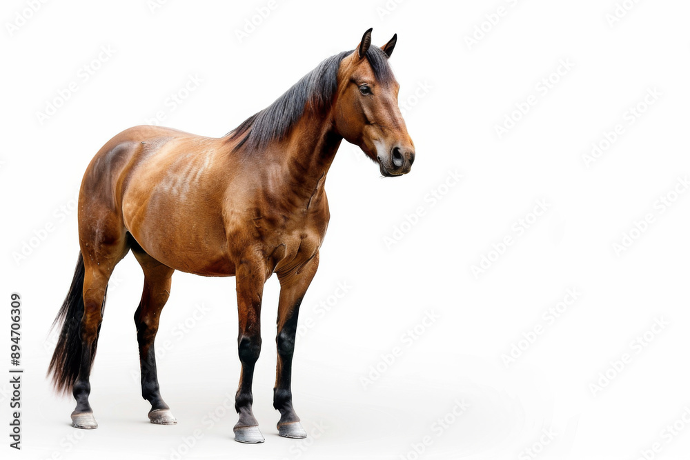 Obraz premium Horse in motion. Isolated on white background. Gallop