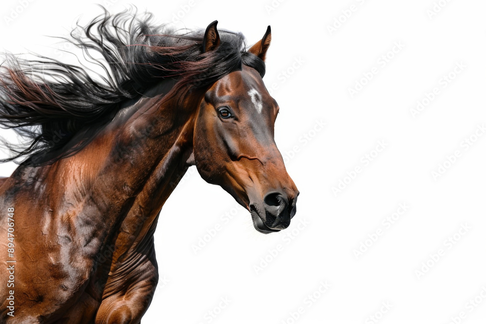 Obraz premium Horse in motion. Isolated on white background. Gallop