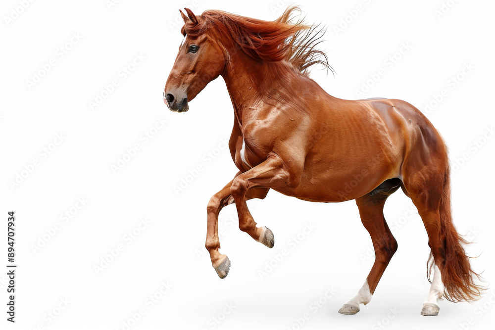 Obraz premium Horse in motion. Isolated on white background. Gallop