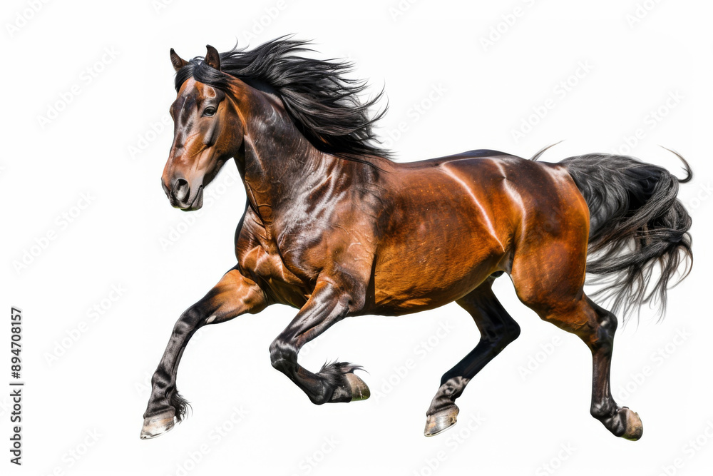 Horse in motion. Isolated on white background. Gallop Horse in motion. Isolated on white background. Gallop