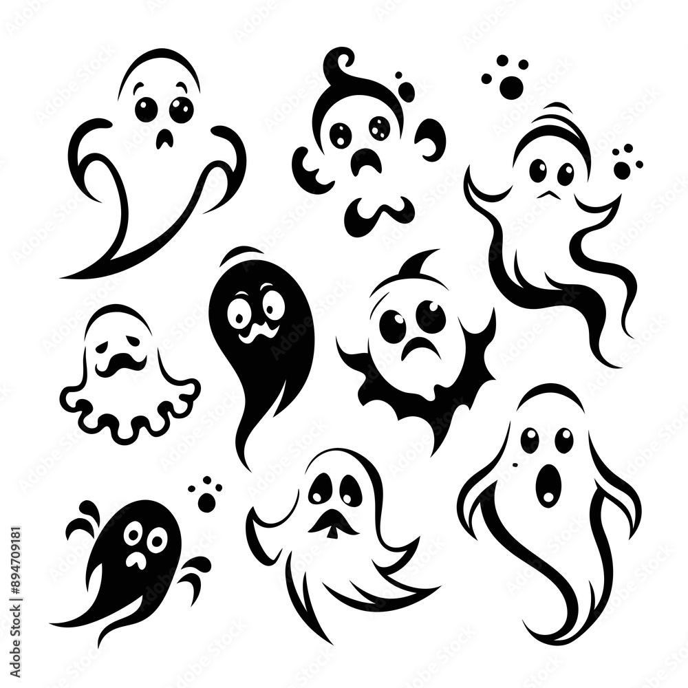cute group of scary ghosts halloween graphics cute group of scary ghosts halloween graphics