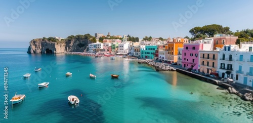 Colorful Buildings in an Italian Harbor