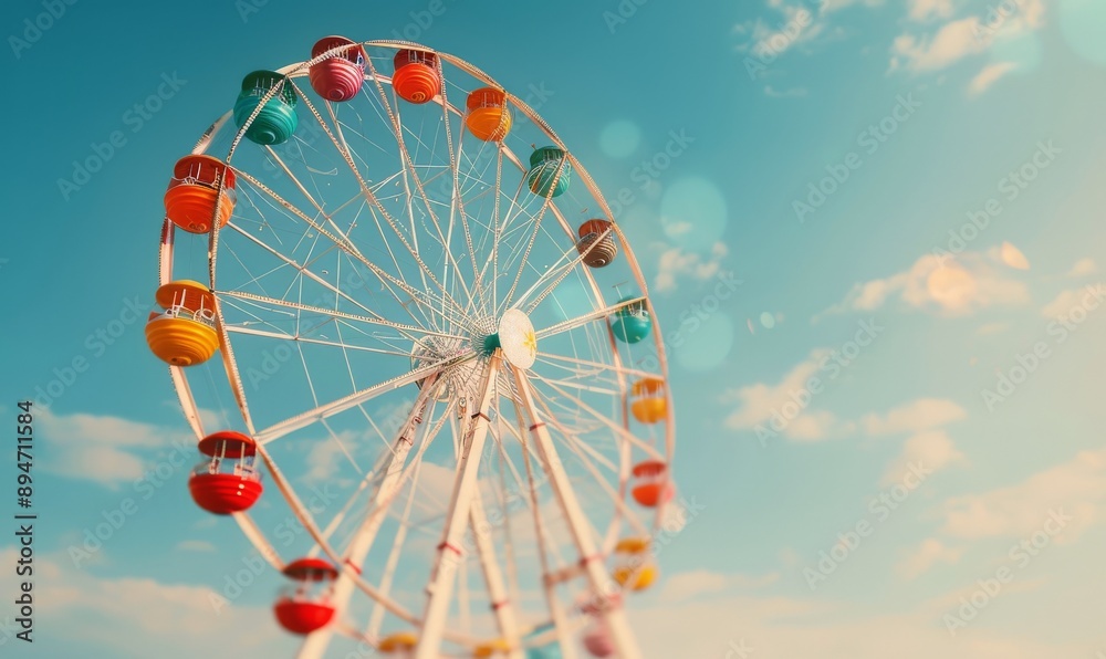 Colorful Ferris Wheel at Amusement Park Colorful Ferris Wheel at Amusement Park