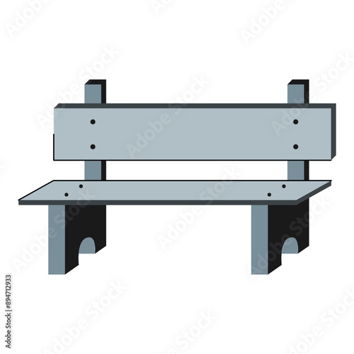 Wooden Bench Flat Design