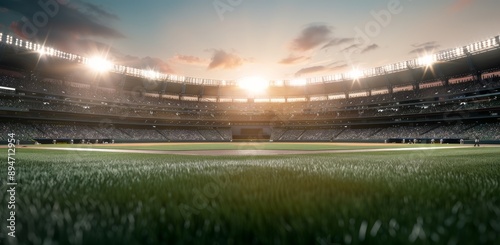 Baseball Stadium at Sunset