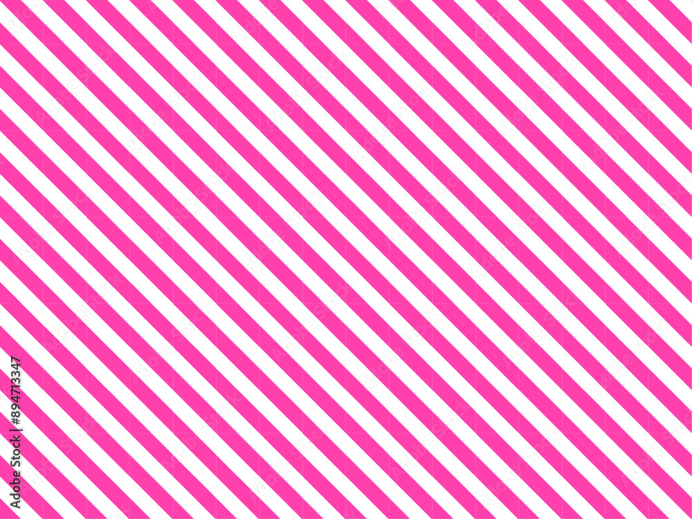 Obraz premium 濃いピンクと白のストライプ（ボーダー）の背景
