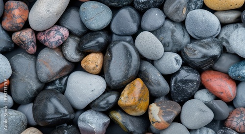 Smooth River Rocks Close-Up