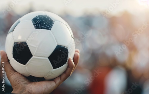 Soccer Player Holding Ball on Field