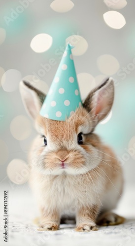 Bunny Wearing Party Hat