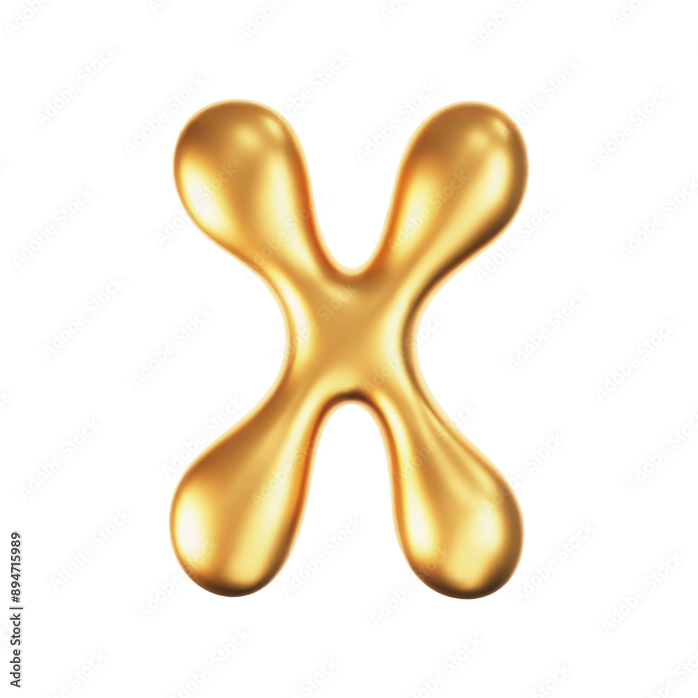 3d gold liquid letter X in y2k style isolated on a white background. Render of 3d golden inflated bubble alphabet with glossy effect. 3d vector y2k typography letter 3d gold liquid letter X in y2k style isolated on a white background. Render of 3d golden inflated bubble alphabet with glossy effect. 3d vector y2k typography letter