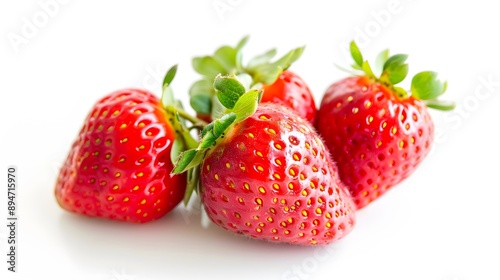 Wallpaper Mural strawberries on white background Torontodigital.ca