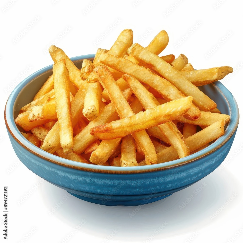 A bowl of crispy golden French fries, perfectly cooked and delicious, ready to enjoy as a snack or a side dish. Perfect for satisfying your cravings. A bowl of crispy golden French fries, perfectly cooked and delicious, ready to enjoy as a snack or a side dish. Perfect for satisfying your cravings.
