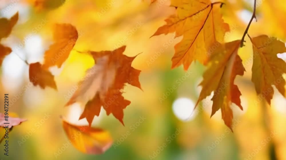 Video of Autumn forest with vibrant foliage, sunlight streaming through, colorful, peaceful Video of Autumn forest with vibrant foliage, sunlight streaming through, colorful, peaceful