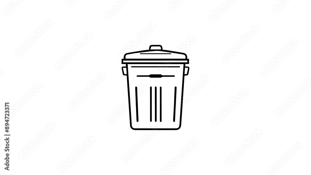 black trash can outline illustration black trash can outline illustration