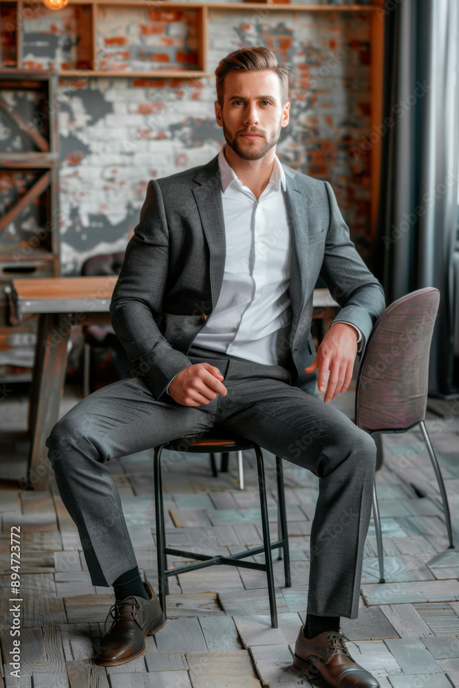 Full length portrait of a handsome young man in a suit Full length portrait of a handsome young man in a suit