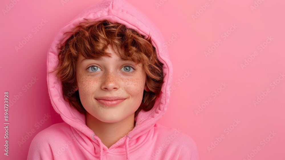 A Cool Girl Wearing A Pink Hoodie, Looking Stylish A Cool Girl Wearing A Pink Hoodie, Looking Stylish
