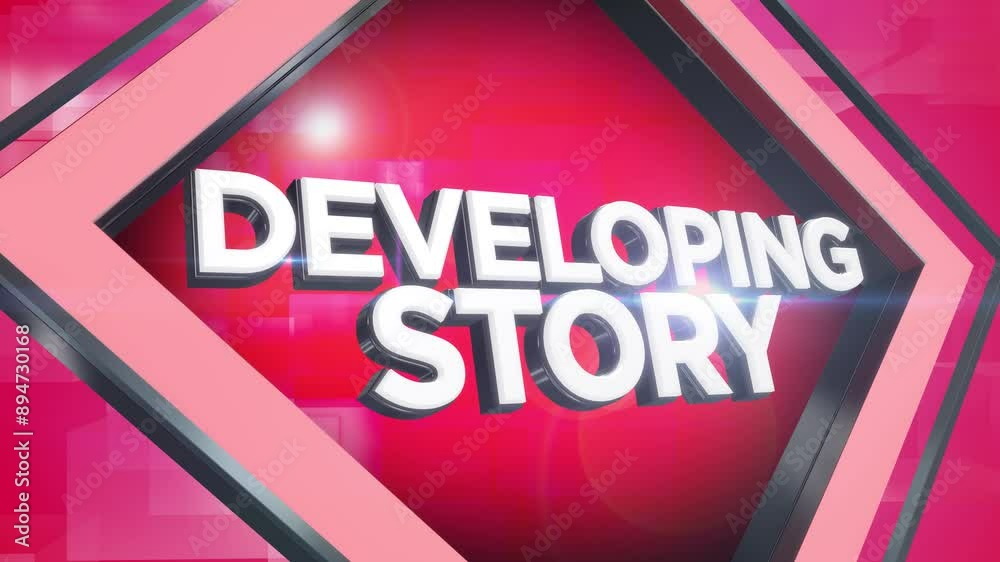 A dynamic green screen modern DEVELOPING STORY background transition element. Blue and red versions included.	