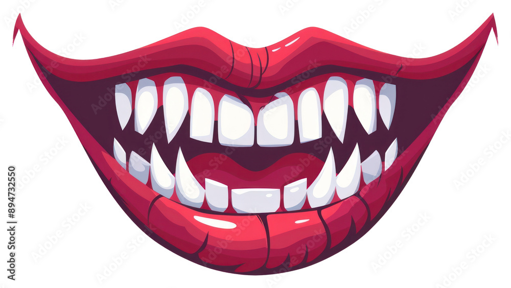 Naklejka premium PNG Sexy hot Vampire jaws teeth cartoon joker.