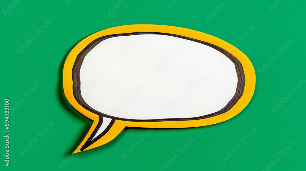 Speech bubble graphic resource with blank space for text on vibrant green background. Colorful eye-catching design element with a modern style suitable for various creative uses Speech bubble graphic resource with blank space for text on vibrant green background. Colorful eye-catching design element with a modern style suitable for various creative uses
