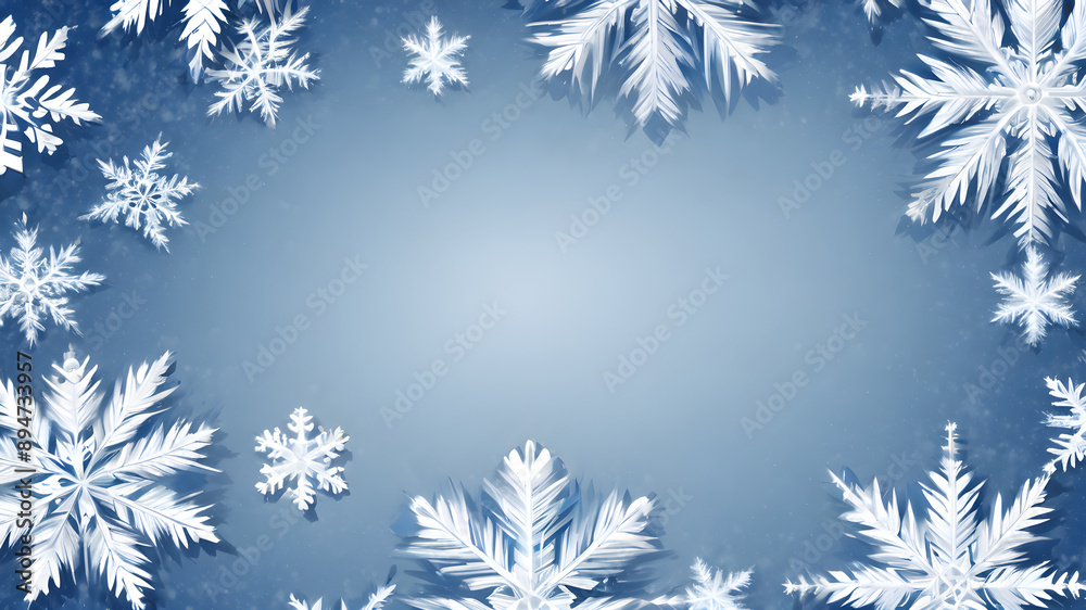 Snowflake background with a white and blue palette Snowflake background with a white and blue palette