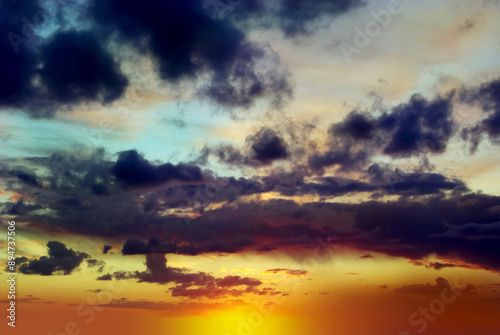 Sky Background Sunset View Nature