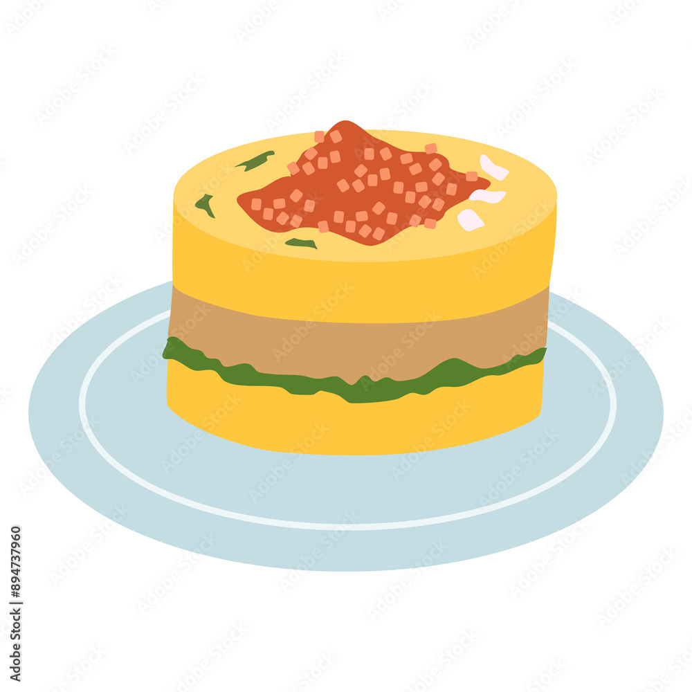 Causa limena chicken dish traditional in Peruvian cuisine Causa limena chicken dish traditional in Peruvian cuisine