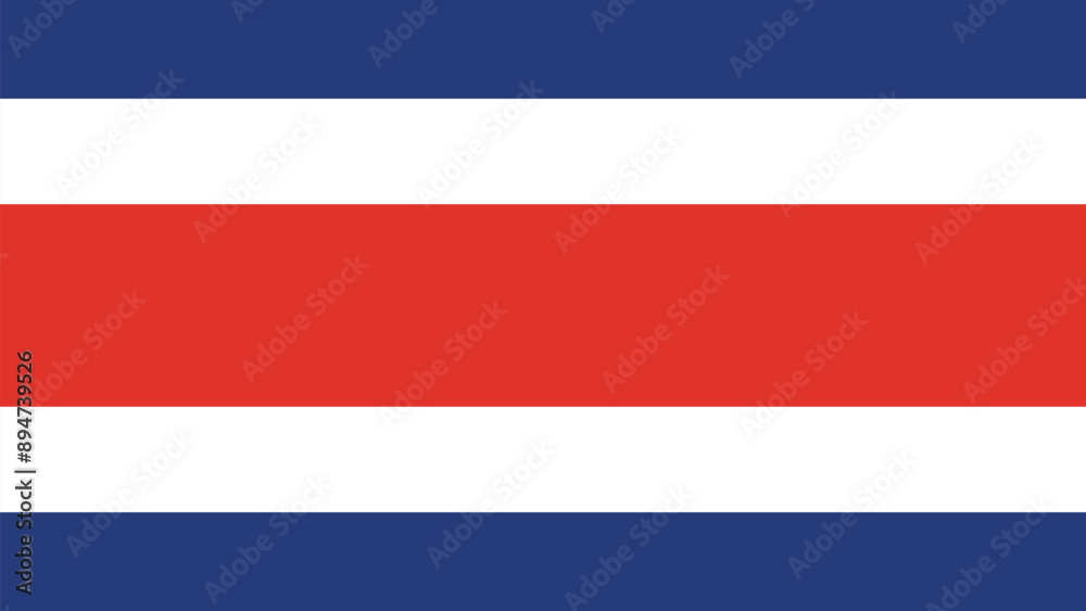 Fototapeta premium Official vector flag of Costa Rica. Illustration eps10.