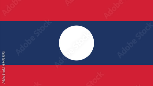 Official vector flag of Laos. Illustration eps10.