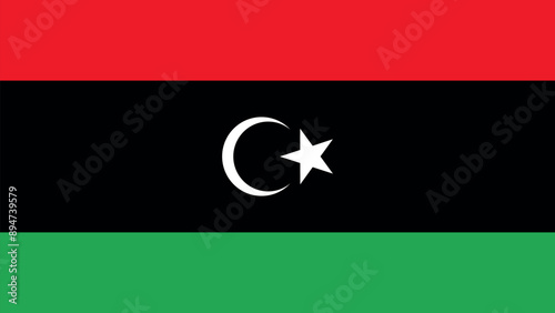 Official vector flag of Libya. Illustration eps10.